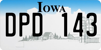 IA license plate DPD143