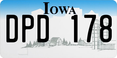 IA license plate DPD178