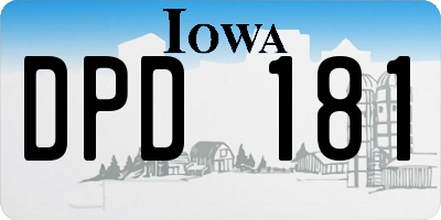 IA license plate DPD181