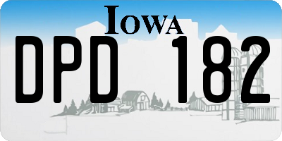 IA license plate DPD182