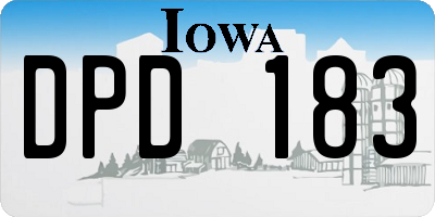 IA license plate DPD183