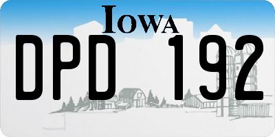 IA license plate DPD192