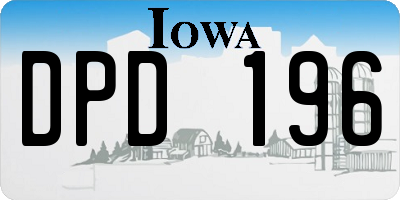 IA license plate DPD196