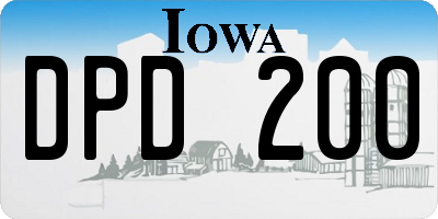 IA license plate DPD200