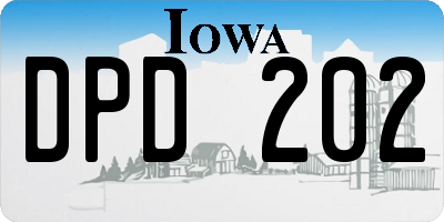 IA license plate DPD202