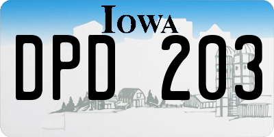 IA license plate DPD203