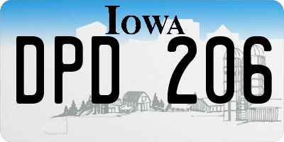 IA license plate DPD206