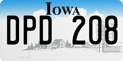 IA license plate DPD208