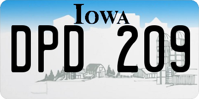 IA license plate DPD209