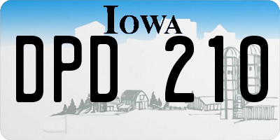 IA license plate DPD210