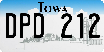 IA license plate DPD212