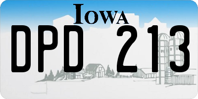 IA license plate DPD213