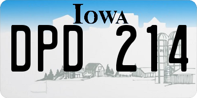 IA license plate DPD214