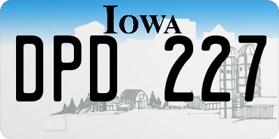 IA license plate DPD227