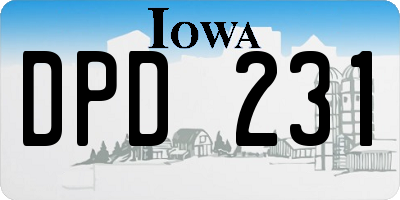 IA license plate DPD231