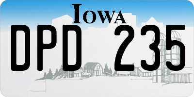 IA license plate DPD235
