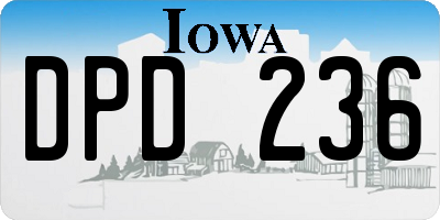 IA license plate DPD236