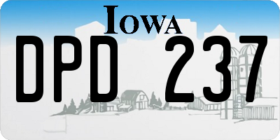 IA license plate DPD237