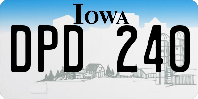 IA license plate DPD240