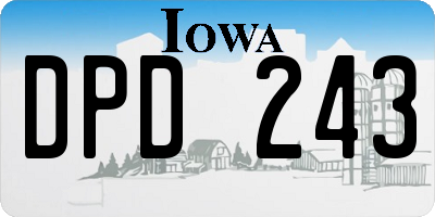 IA license plate DPD243