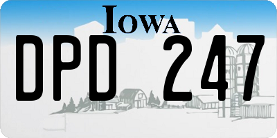 IA license plate DPD247
