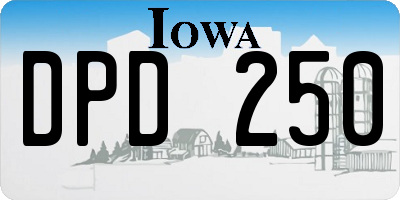 IA license plate DPD250