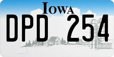 IA license plate DPD254