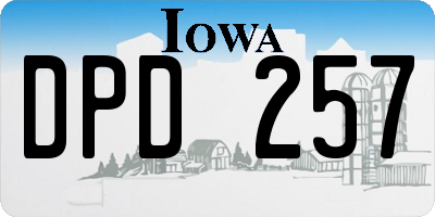 IA license plate DPD257