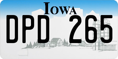IA license plate DPD265