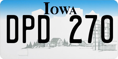 IA license plate DPD270