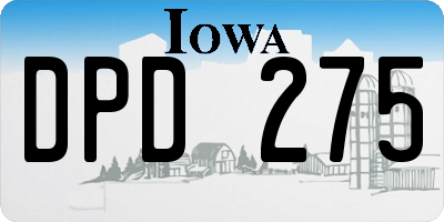 IA license plate DPD275
