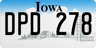 IA license plate DPD278