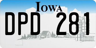 IA license plate DPD281