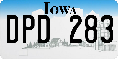 IA license plate DPD283
