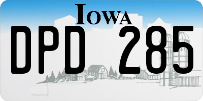 IA license plate DPD285