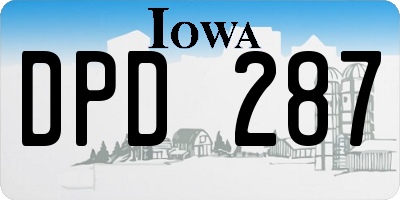 IA license plate DPD287
