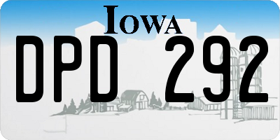 IA license plate DPD292