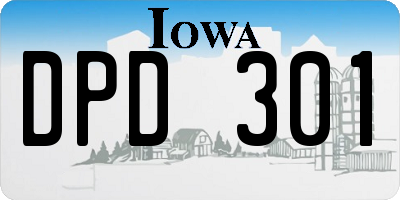 IA license plate DPD301