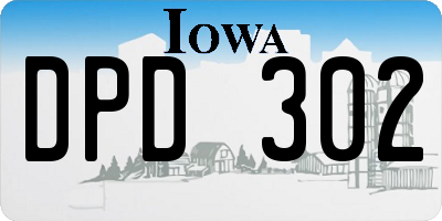 IA license plate DPD302