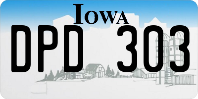 IA license plate DPD303
