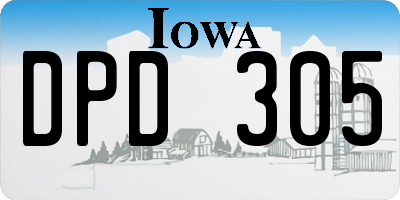 IA license plate DPD305