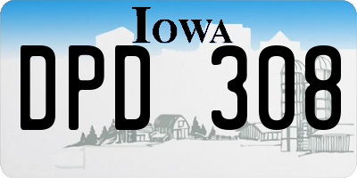 IA license plate DPD308