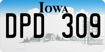 IA license plate DPD309