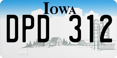 IA license plate DPD312