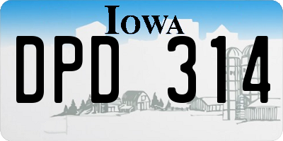 IA license plate DPD314