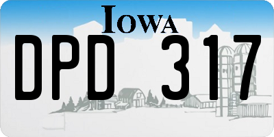 IA license plate DPD317
