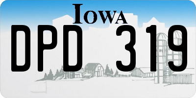 IA license plate DPD319
