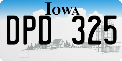 IA license plate DPD325