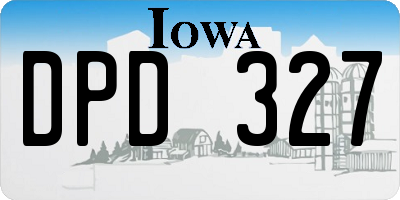 IA license plate DPD327
