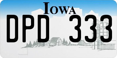 IA license plate DPD333